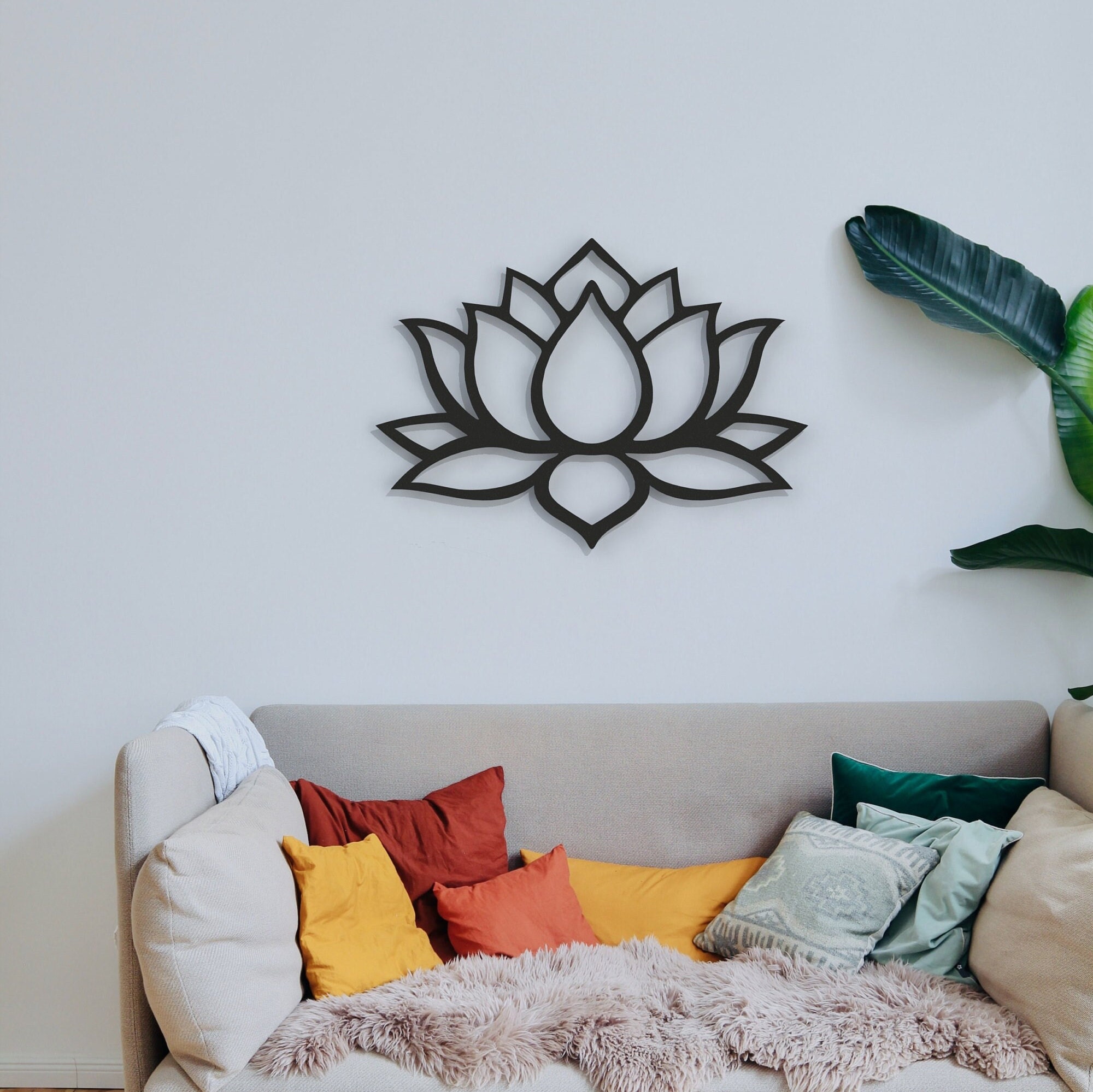 Lotus Metal Wall Art Lotus Flower Metal Wall Decor Bedroom Etsy