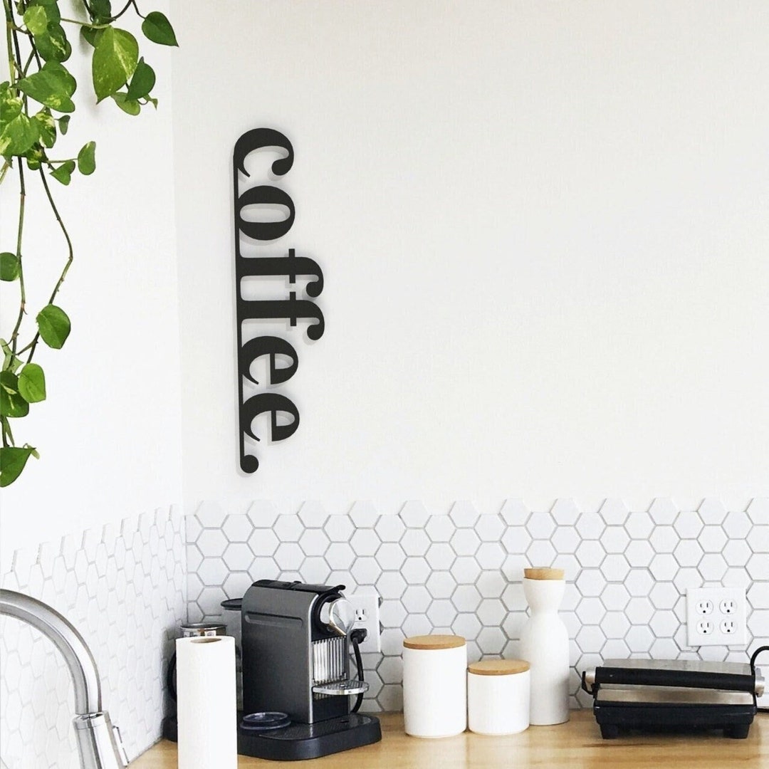 Coffee Metal Sign, Vertical Coffee Sign, Coffee Gift, Coffee Bar