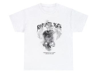 Bound Until Death Graphic Y2k camiseta urbana blanca