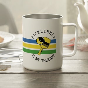 Pickleball Is My Therapy Insulated Coffee Mug, 10oz