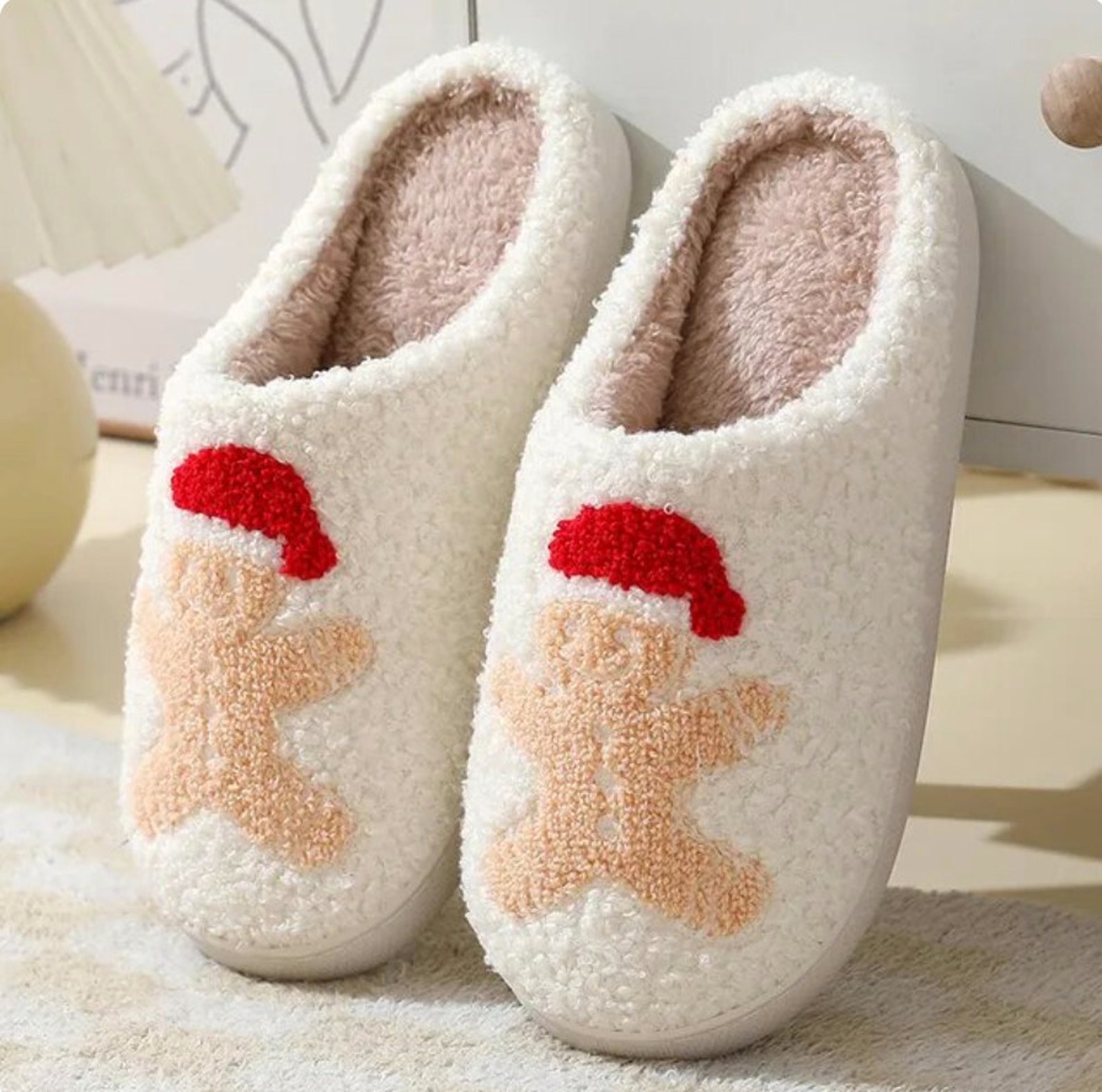 Cute Christmas Slippers Smiley Slippers Christmas Womens Etsy