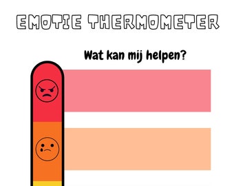 Emotie thermometer - gevoel meter - emotion thermometer - emotional regulation - feeling thermometer - eenvoudig te printen - PDF