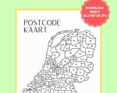 Postcode kaart Nederland | Direct te downloaden | Sales map NL | Sales Tracker | Verkoop kaart Nederland | PDF of JPG | A4