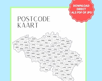 Belgium Postcode Map | Instant Download | Belgium Sales Map | Sales Tracker | Belgium Sales Map | PDF or PNG | A4