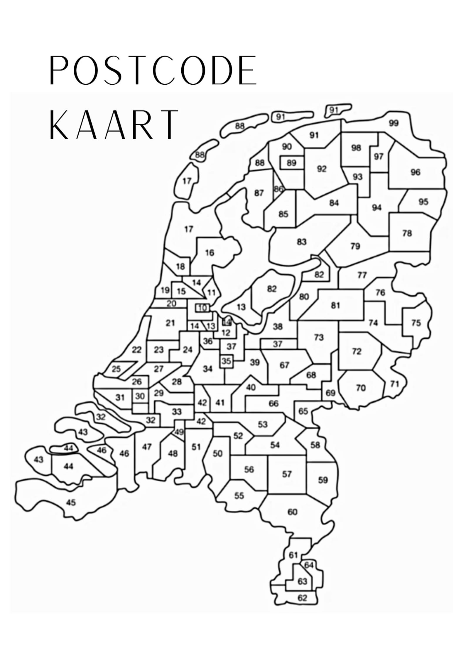 Postcode Map Templates Postcode Map Netherlands | Instant Download | Sales Map NL | Sales ...