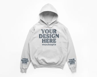 Gildan 18500 Sleeve Mockup, White Gildan 18500 Sleeve Mockup, G185 Flat Lay Mockup