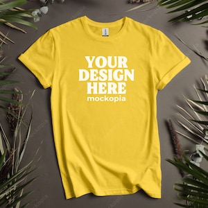 64000 Mockup, Daisy Gildan 64000 Mockup, G640 Flat Lay Mockup, T-shirt unisex Mock Up