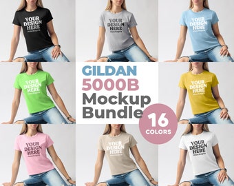 Gildan 5000B Baby Tee Mockup Bundle, 5000B Model Mockup Bundle, G500B Mockup Bundle, T-Shirt Model Studio Mockups