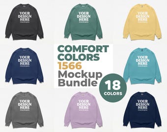 Comfort Colors 1566 Mockup Bundle, 1566 Sweatshirt Flat Lay Mockup Bundle (Digital Download)