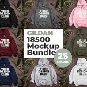 Gildan 18500 Mockup Bundle, 18500 Hoodie Flat Lay Mockup Bundle, G185 Heavy Blend Mockup Bundle, Unisex Hoodie Styled Studio Mockups