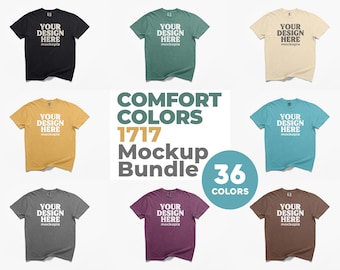 Comfort Colors 1717 Mockup Bundle, C1717 Flat Lay Mockup Bundle, C1717 White Background Mockup Bundle, Minimalist T-Shirt Mock-Up Bundle