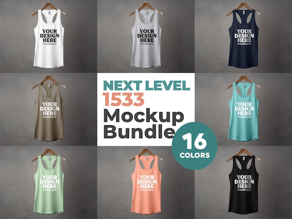 Next Level 1533 Mockup Bundle, 1533 Hanging Mockup Bundle, NL 1533 Mockup Bundle, Women's Ideal Racerback Tank Mockup Bundle