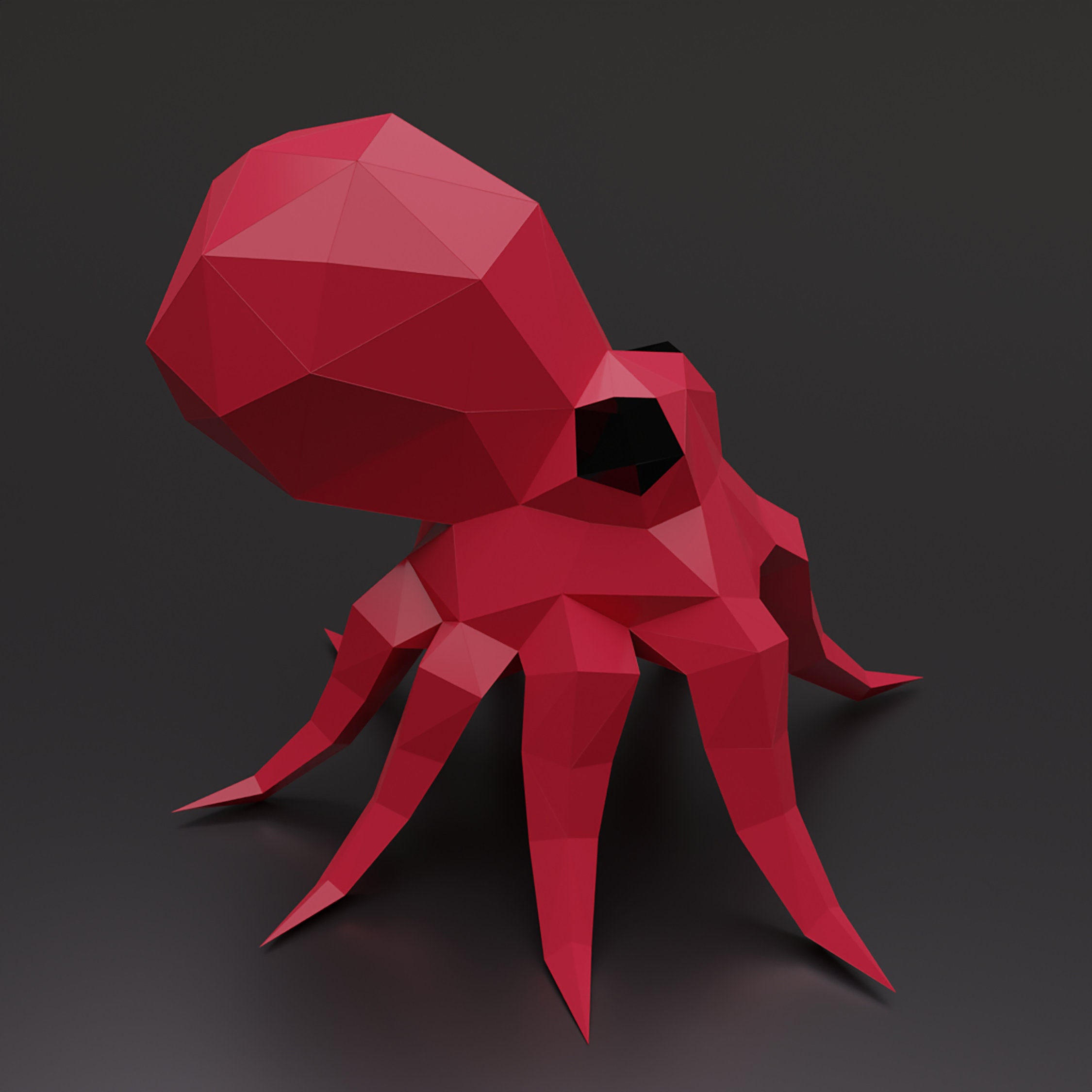 Octopus Papercraft PDF 3D Model Etsy