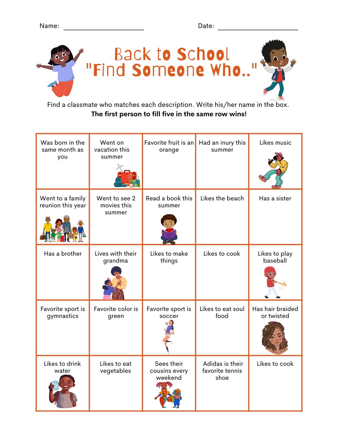 Back to School Ice Breaker Game, First Day of School Activities for Teachers, Fun Classroom