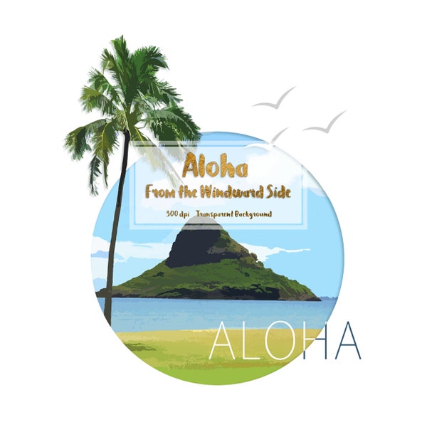 Aloha Windward Hawaii Digital Print Transparent Background Clipart