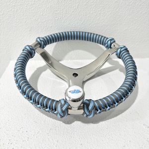 Custom Paracord Wrapped Boat Steering Wheel, Gemlux 13.5in 3-Spoke Marine Wheel