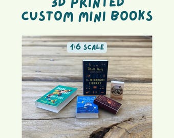 1:6 Scale 3D Printed Custom Mini Books