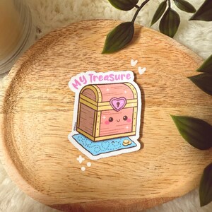 mon trésor | 5 x 6 cm, brillant, vinyle autocollant, kawaii