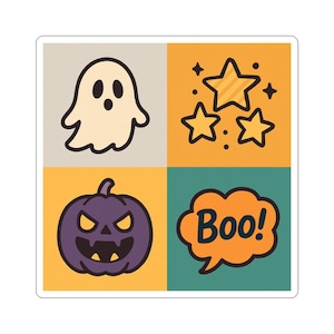 Halloween Kiss-Cut Stickers, Fun Decor for Laptops, Party Favors, Trick or Treat, Spooky Vibes, Kids and Adults