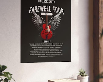 Personalized Retirement FAREWELL TOUR Poster, Funny Music-themed Retirement Gift for co-workers, teachers, and family, Matte Vertical Poster