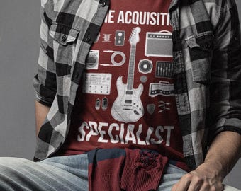Gear Head Musician Gift Tee, Tone Acquisition Specialist T-Shirt,  Guitarist Present, Instrument Lover Top,