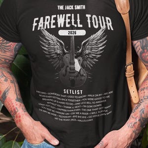 Personalized Retirement FAREWELL TOUR T-Shirt, Funny Music-themed Music Fan Gift, Custom Shirt for Retiree, Softstyle Tee