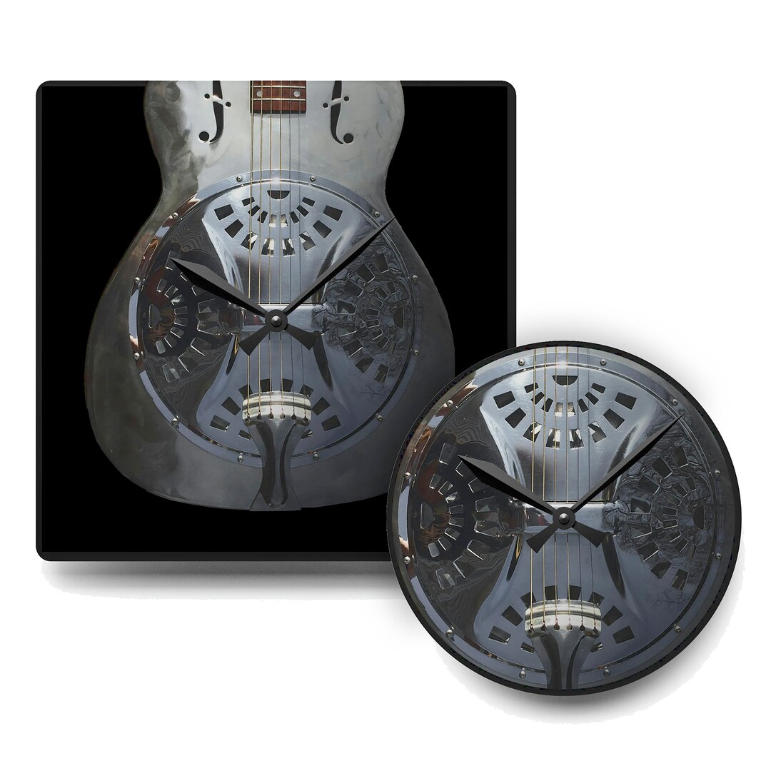 Acrylic Musicthemed Wall Clock, With Guitar, Imageonly, 2 Sizes