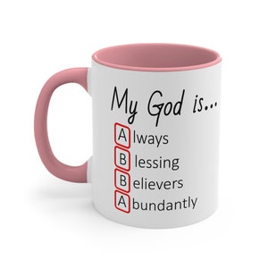Shout ABBA today Acronym Mug, 11oz Christian Believers Faith Mug Inspirational Gift Cup Gift for Clergy Minister Pastor