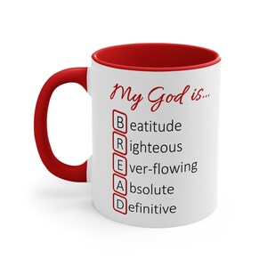 God is our Daily BREAD Acronym Mug, 11oz Christian Believers Faith Mug Inspirational Gift Cup Gift for Clergy Minister Pastor