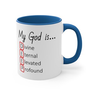 Dive DEEP into His Word Acronym Mug, 11oz Christian Believers Faith Mug Inspirational Gift Cup Gift for Clergy Minister Pastor