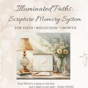 Sistema de memorización de las Escrituras / Sistema de memorización de salmos y versículos bíblicos / Hojas de trabajo devocionales cristianas / Kit imprimible en PDF para la aplicación de las Escrituras