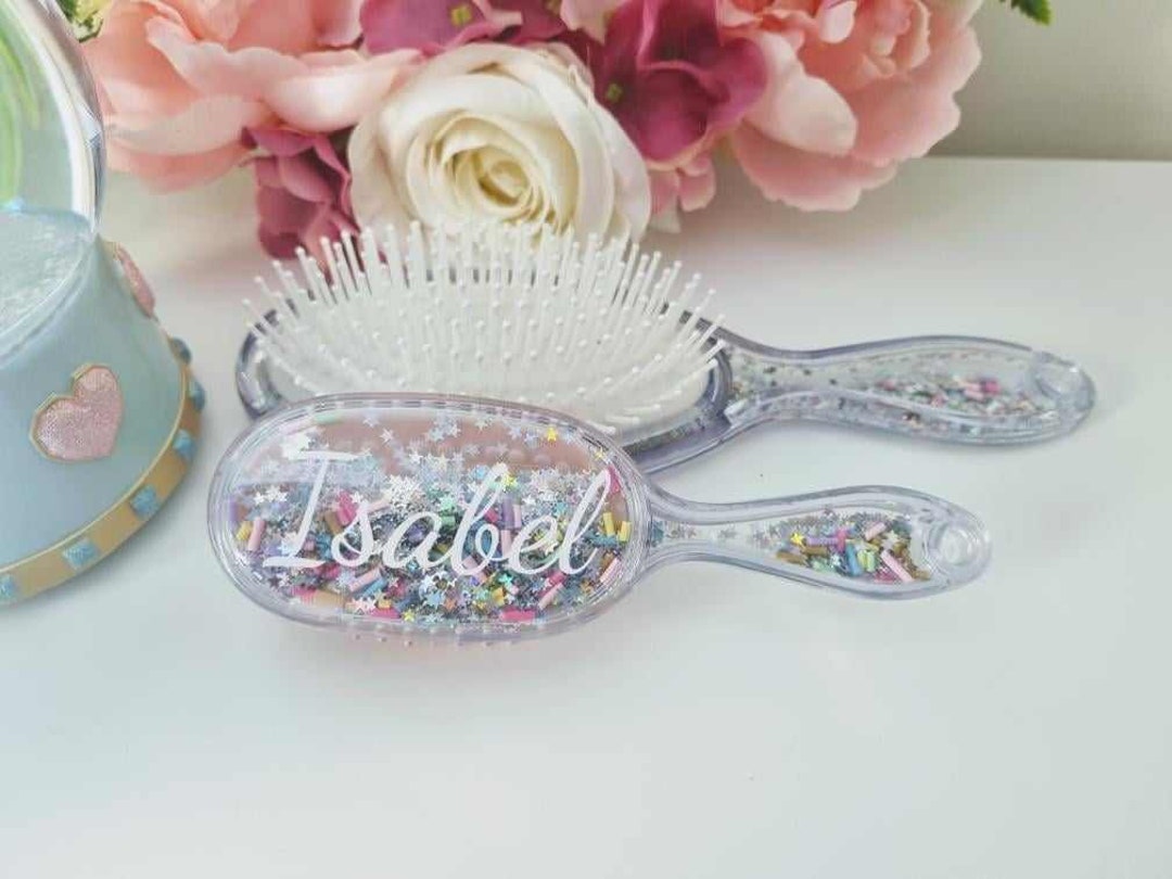 Personalised Glitter Hairbrush Sparkle Brush Kids Etsy Australia