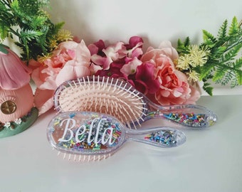 Personalised Glitter Hairbrush | Sparkle Brush | Kids Hairbrush | Baby Hairbrush | 1st Birthday Gift | Kids Personalised Hair brush