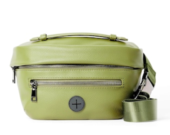 Dog Walking Crossbody Bag | Faux Leather Dog Walking Fanny Pack | Hands-Free Treat Pouch | Dog Mom Gift | Pet Walking Belt Bag