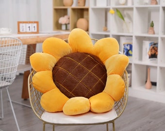 40cm New Sunflower Stuffed Plants Soft Plush Seat Cushion Throw Pillow For Sofa Chair Indoor Floor Decoration Birthday Gift