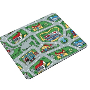 Auto Stadt Straße Mauspad - Kindheit Spiel - Mauspad Kleines nostalgisches Spielzeug Mauspad DIY Print 90er Jahre Kinder