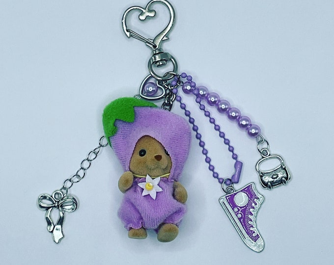 Eggplant Calico Critter Keychain Etsy