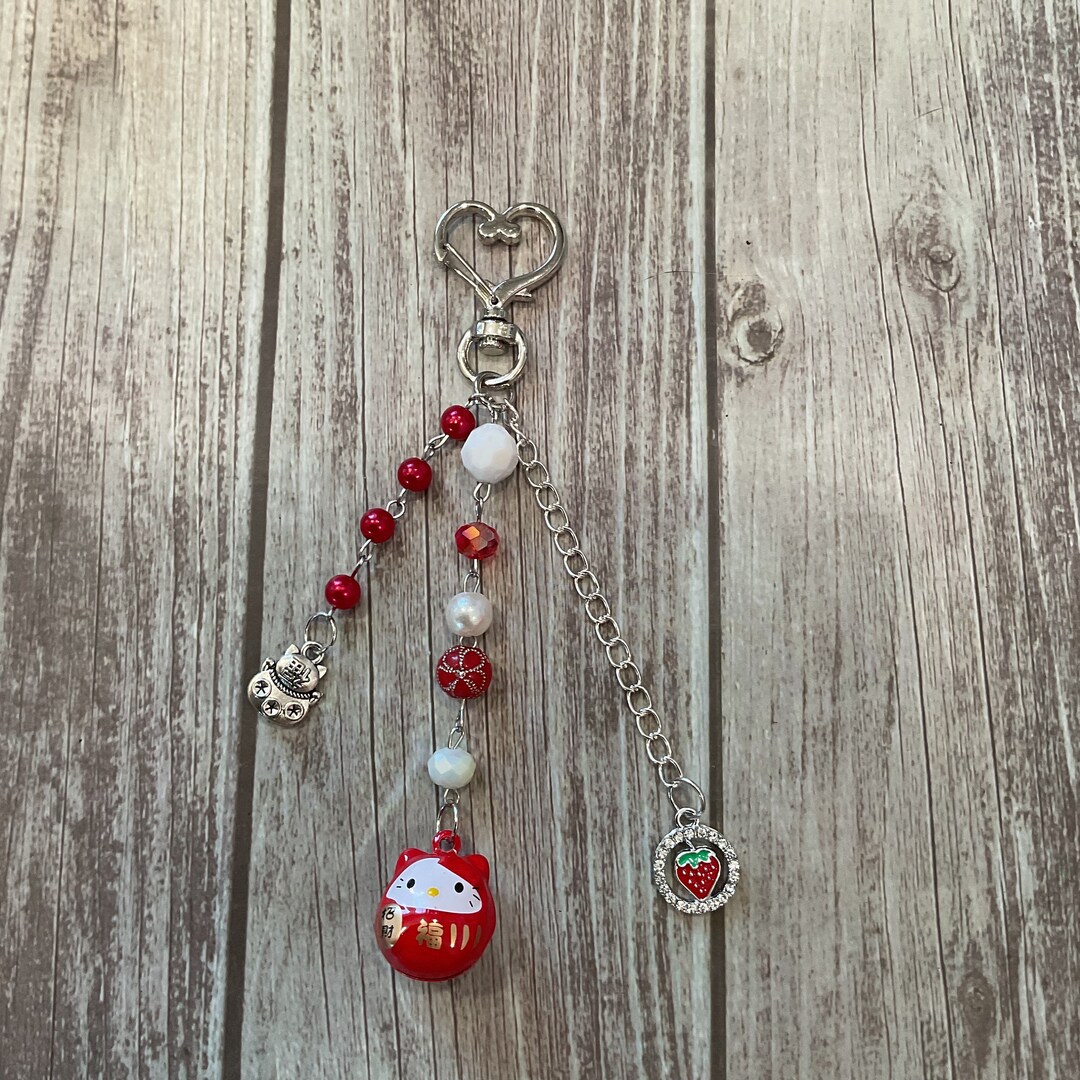 Hello Kitty Bell Handmade Keychain Etsy