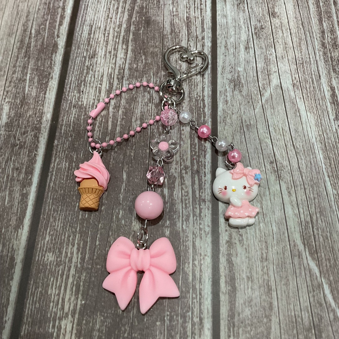 Hello Kitty Bell Handmade Keychain Etsy