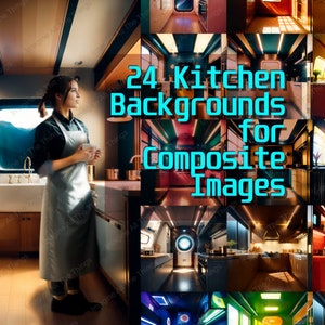 Kitchen-Themed Digital Backdrops for Composite Images