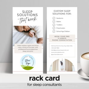 Cartão de apresentação para consultor do sono, modelo de marketing, editável no Canva, folheto para impressão, cartão digital, download instantâneo, cartões de exibição, SS002
