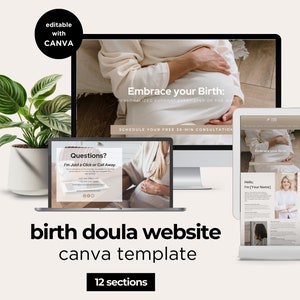 Birth Doula Website Doula Canva Website Doula Templates Web Template
