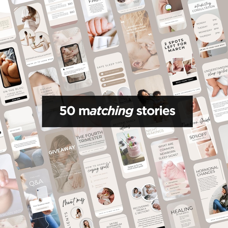 Image of included Instagram Stories for Doulas.