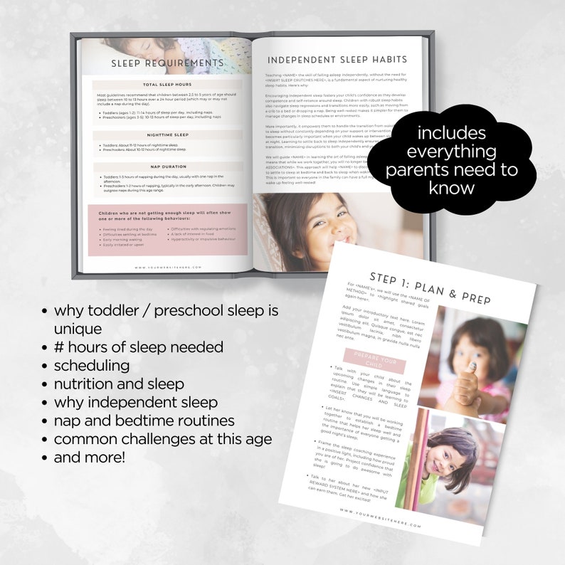 Sleep Guide Book Toddler Preschool Sleep Plan Template, Sleep Consultants, Child Sleep ...