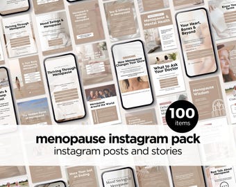 Plantillas de Instagram para Menopause Coach: Publicaciones de Canva sobre bienestar holístico (descarga digital)