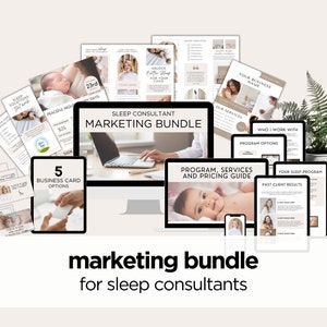 Marketing Bundle, Sleep Consultant Templates, Client Proposal, Brochure, Rack Card, Seminar Flyer, Baby Sleep Coach, Business Canva Template