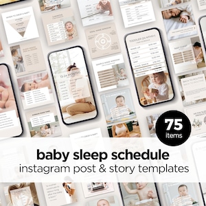 Modelli di Instagram per il programma del sonno del bambino, consulente del sonno, post sui social media, pacchetto Instagram, modelli di storie, modifica in Canva, coach del sonno