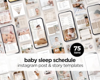 Instagram Templates Baby Sleep Schedule, Sleep Consultant, Social Media Posts, Instagram Bundle, Story Templates, Edit in Canva, Sleep Coach