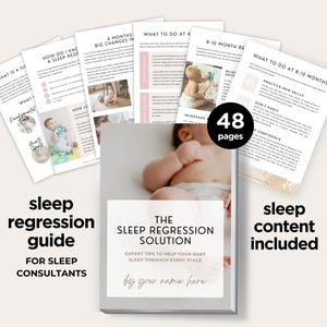Sleep Regression Guide Template, Done For You Sleep Training Guide, Baby Toddler Sleep Ebook, Templates for Sleep Consultants, Edit in Canva