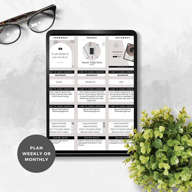 Screenshot of Social Media Content Planner